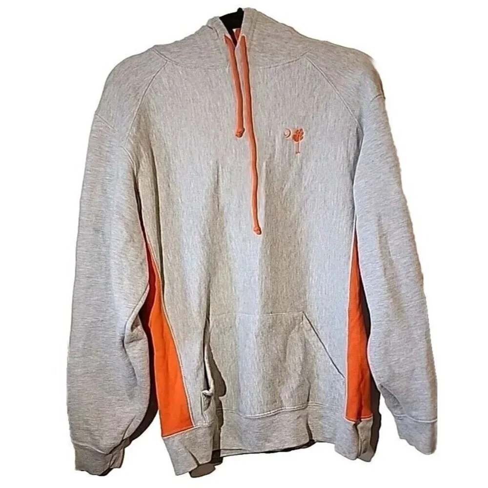Badger Clemson Sport Long Sleeve Hoodie South Carolina Gray Orange Small